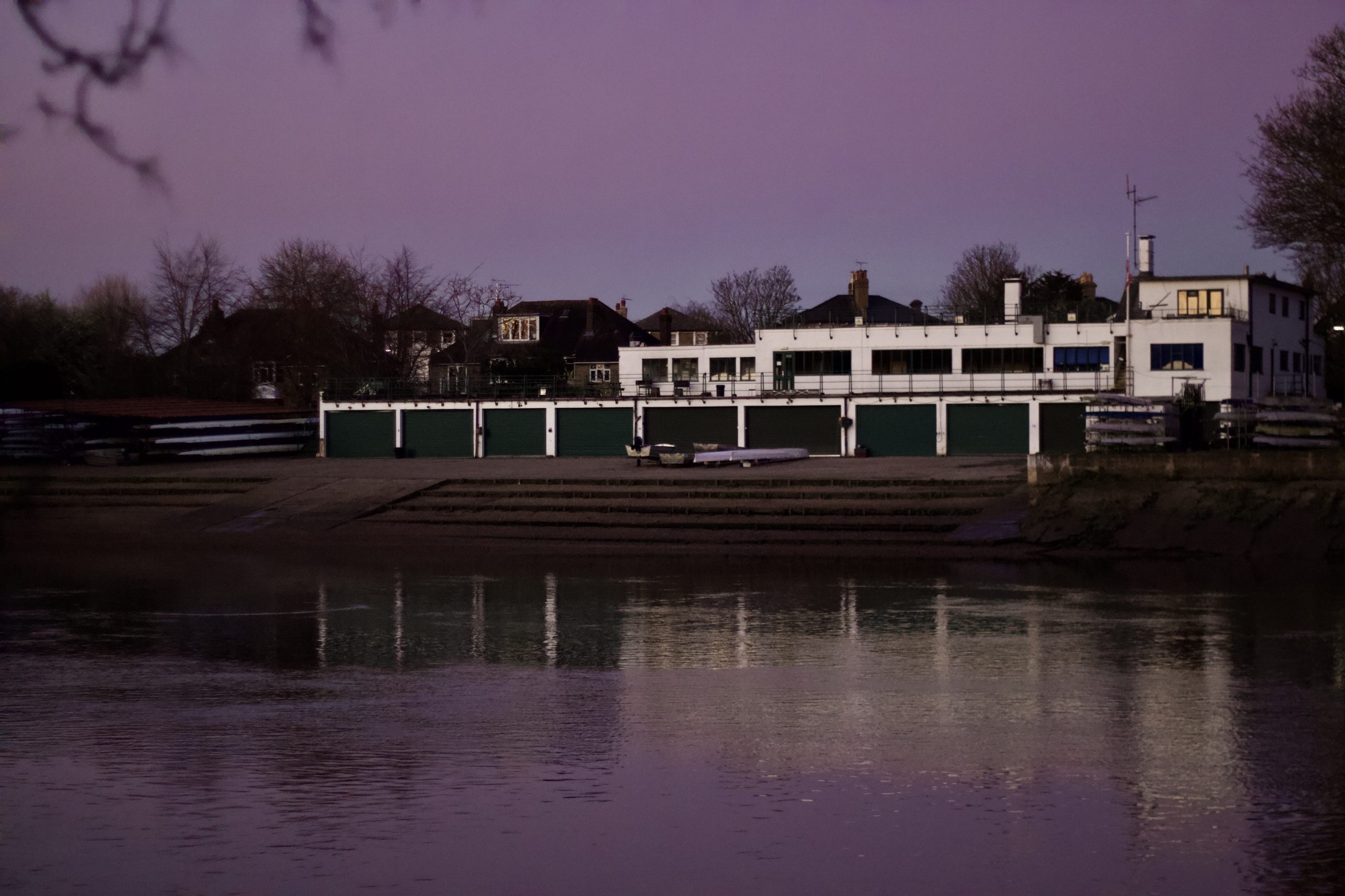 UL Boathouse at dusk on the Tideway
