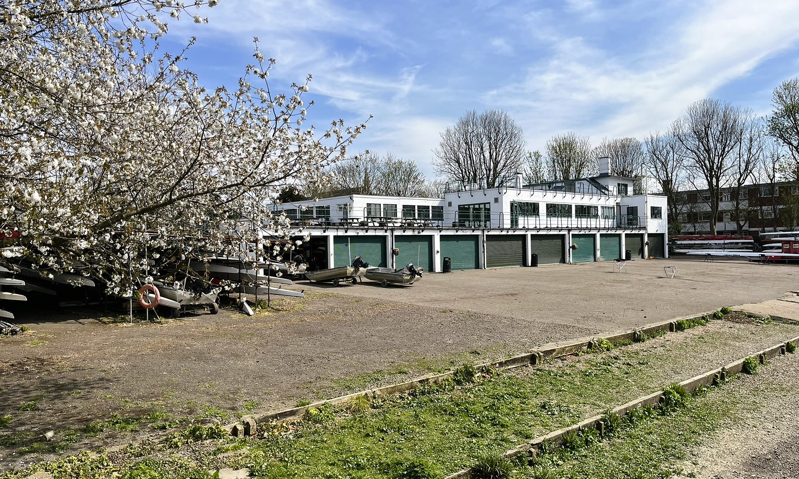 UL Boathouse exterior on a spring day